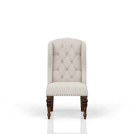 Upholstered Wing Host Chair - Light Gray - Furniture Home Direct