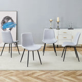 Dining Chair Set Modern Light Upholstered Fabric Chairs Gray - Furniture Home Direct
