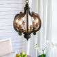Farmhouse Chandelier, 6 Light Wood Chandelier Pendant Light Fixture With Adjustable Chain For Dining Room Living Room Entryway, Bulb Not Included - Furniture Home Direct