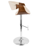 Curvo - Mid Century Modern Adjustable Barstool With Swivel With Straight T Footrest - Furniture Home Direct