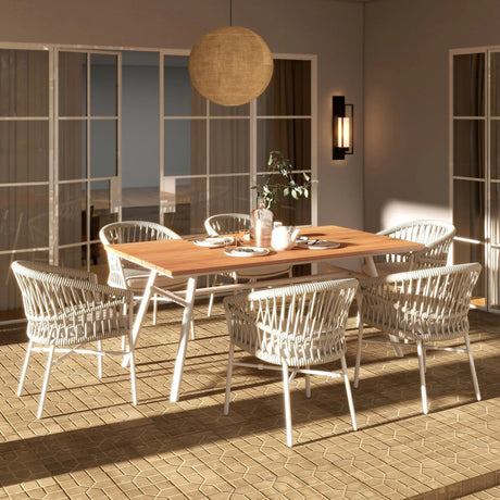 Maiden - 6 Seater Patio Dining Table - Natural Teak - Furniture Home Direct