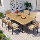 7 Piece Outdoor Dining Set With Wicker Chairs and Oatmeal Cushions - Furniture Home Direct