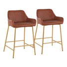 Daniella - Contemporary / Glam Fixed Height Counter Stool (Set of 2) - Furniture Home Direct
