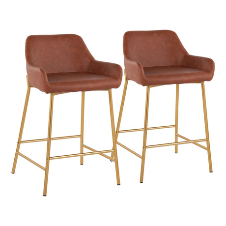 Daniella - Contemporary / Glam Fixed Height Counter Stool (Set of 2) - Furniture Home Direct
