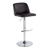 Toriano - Contemporary Adjustable Barstool With Swivel & Rounded T Footrest (Set of 2) - Furniture Home Direct