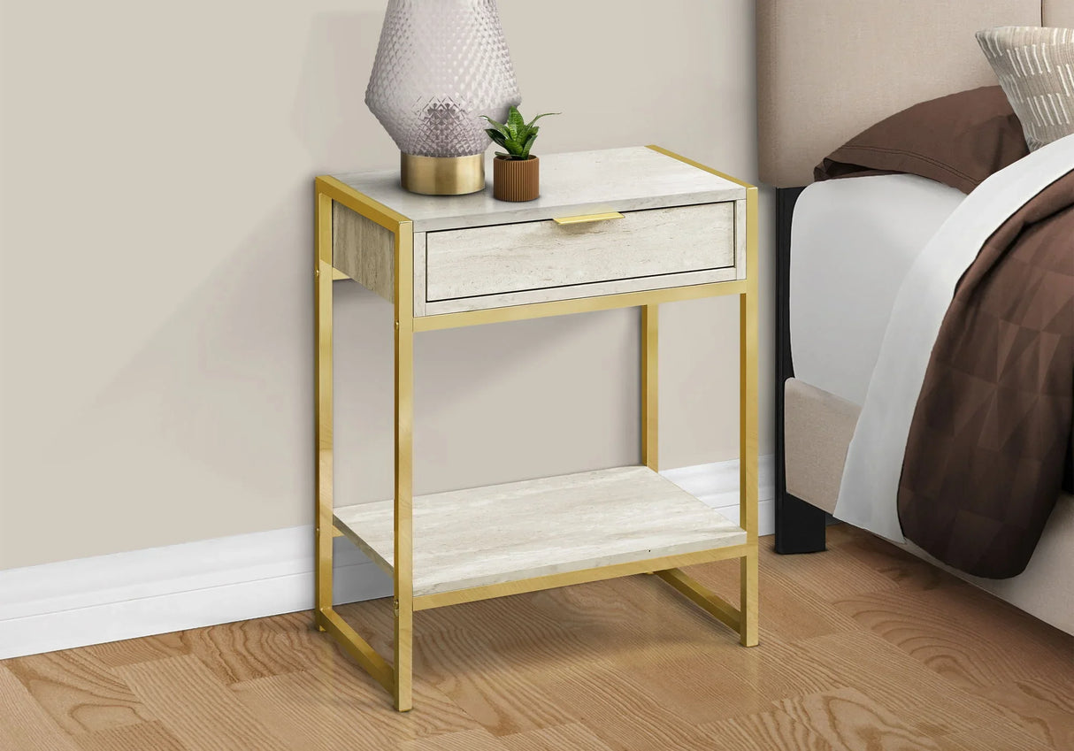 Accent Side Table, Storage Drawer, Spacious Tabletop - Furniture Home Direct