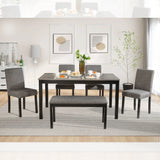 Modern Dining Table Set With Upholstered Chairs For Dining Room - Furniture Home Direct