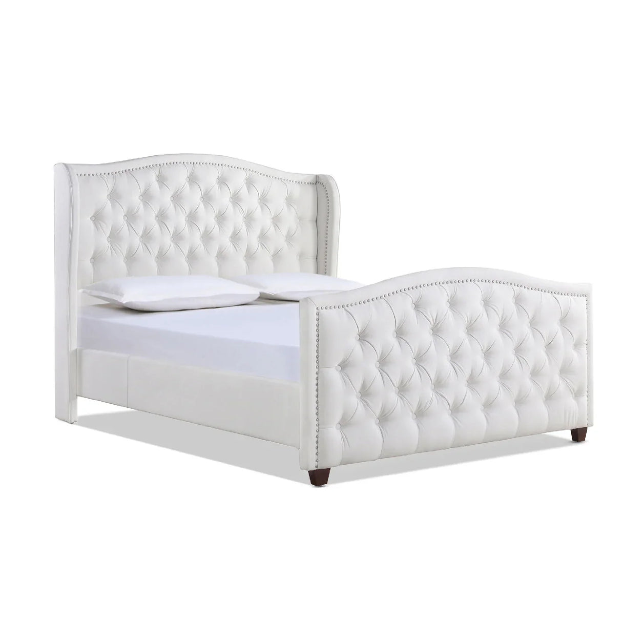 Marcella - Upholstered Shelter Headboard Bed Set - Furniture Home Direct