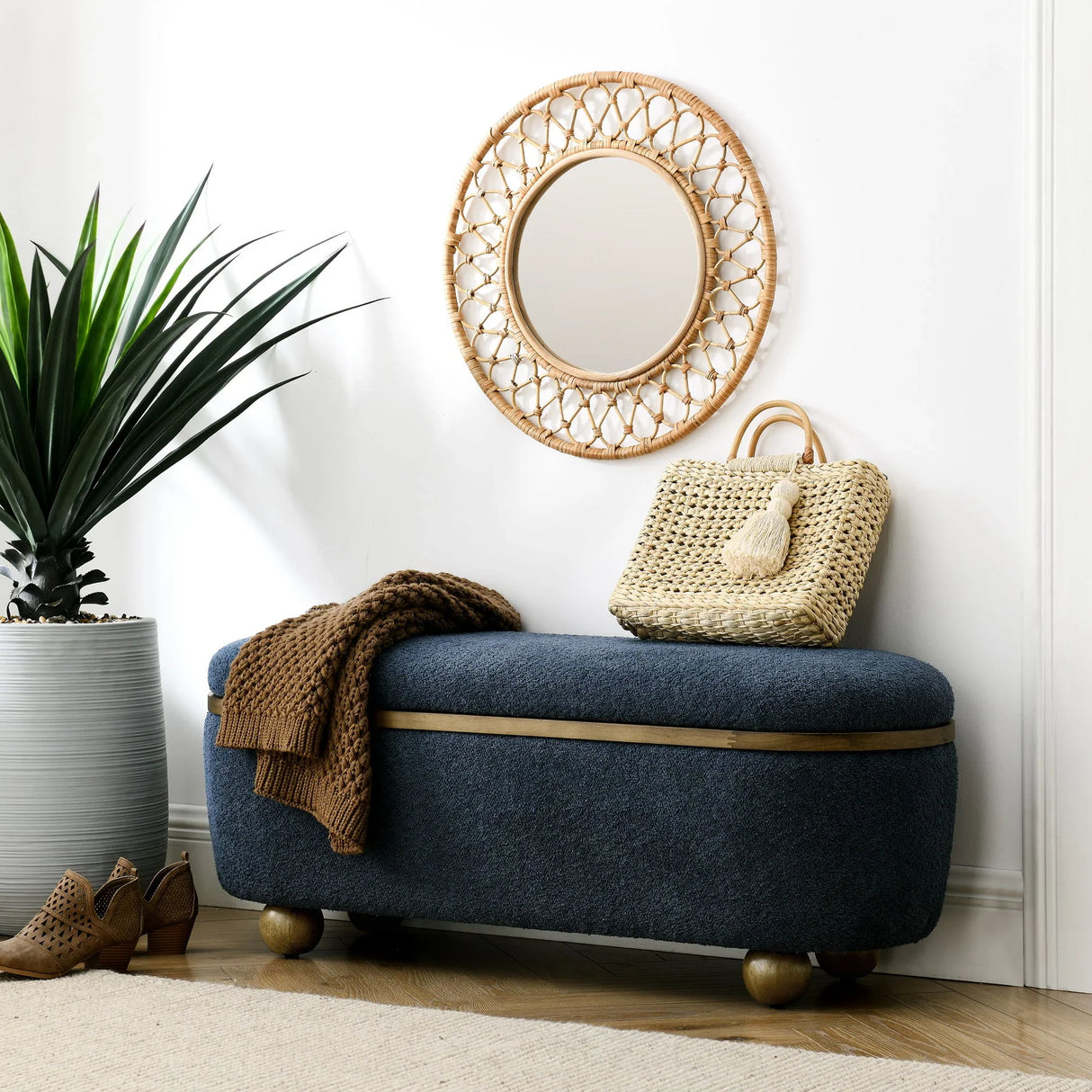 Modern Ottoman Bench Upholstered Seating With Storage - Furniture Home Direct