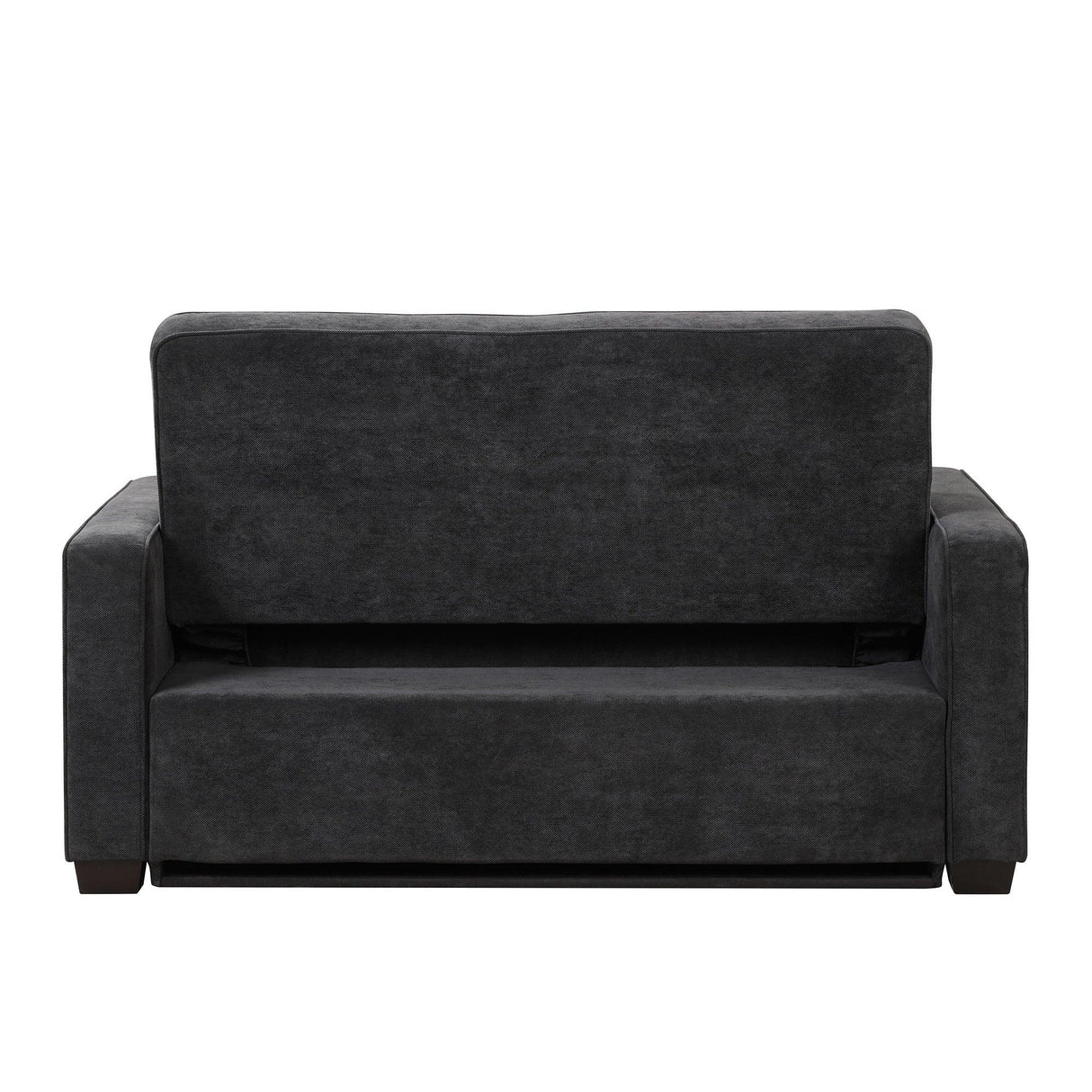 66.5" Upholstered Loveseat With Pull Out Bed, Two Throw Pillows, Dual USB Charging Port and Adjustable Backrest - Black - Furniture Home Direct