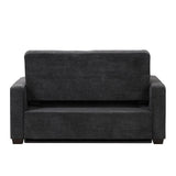 66.5" Upholstered Loveseat With Pull Out Bed, Two Throw Pillows, Dual USB Charging Port and Adjustable Backrest - Black - Furniture Home Direct