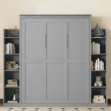 Wall Murphy Bed With Shelves And LED Lights - Furniture Home Direct
