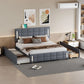 Upholstered Platform Bed With Trundle & Drawers - Furniture Home Direct