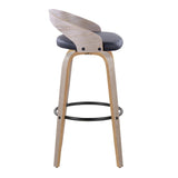 Grotto - Contemporary Fixed Height Barstool With Swivel With Round Footrest (Set of 2) - Furniture Home Direct