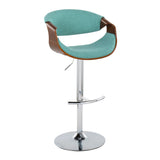 Curvo - Mid Century Modern Adjustable Barstool With Swivel With Rounded T Footrest (Set of 2) - Furniture Home Direct