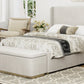 King Bed Corduroy Upholstered Storage Ottoman Light Grey - Furniture Home Direct