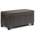 Dover - Storage Ottoman Bench - Distressed Brown - Furniture Home Direct