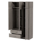 Modern 3 Door Mirror Wardrobe With 2 Drawers And Top Cabinet - Furniture Home Direct