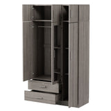 Modern 3 Door Mirror Wardrobe With 2 Drawers And Top Cabinet - Furniture Home Direct