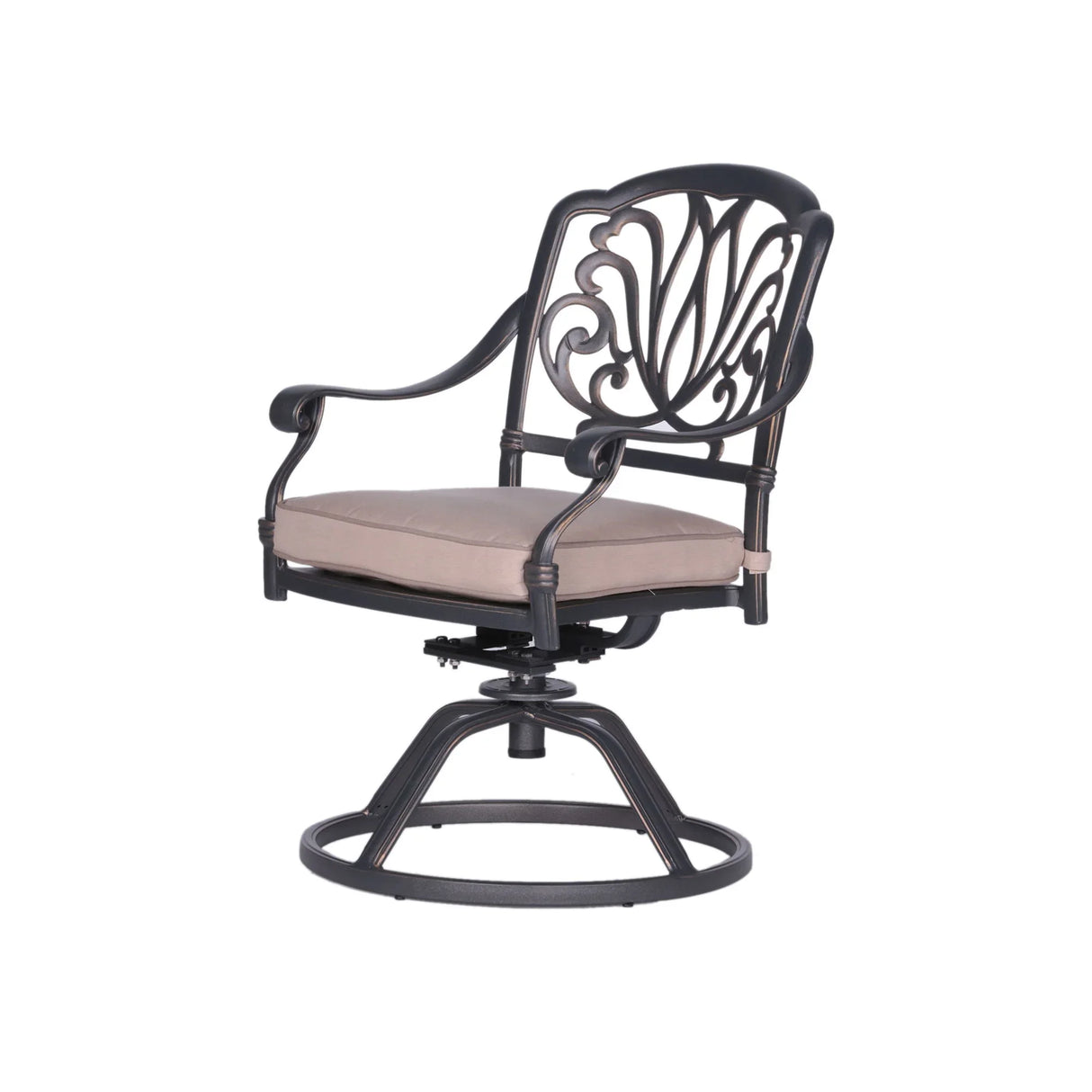 Round 48.03" Long Aluminum Dining Set With Cushions - Furniture Home Direct
