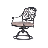 Round 48.03" Long Aluminum Dining Set With Cushions - Furniture Home Direct