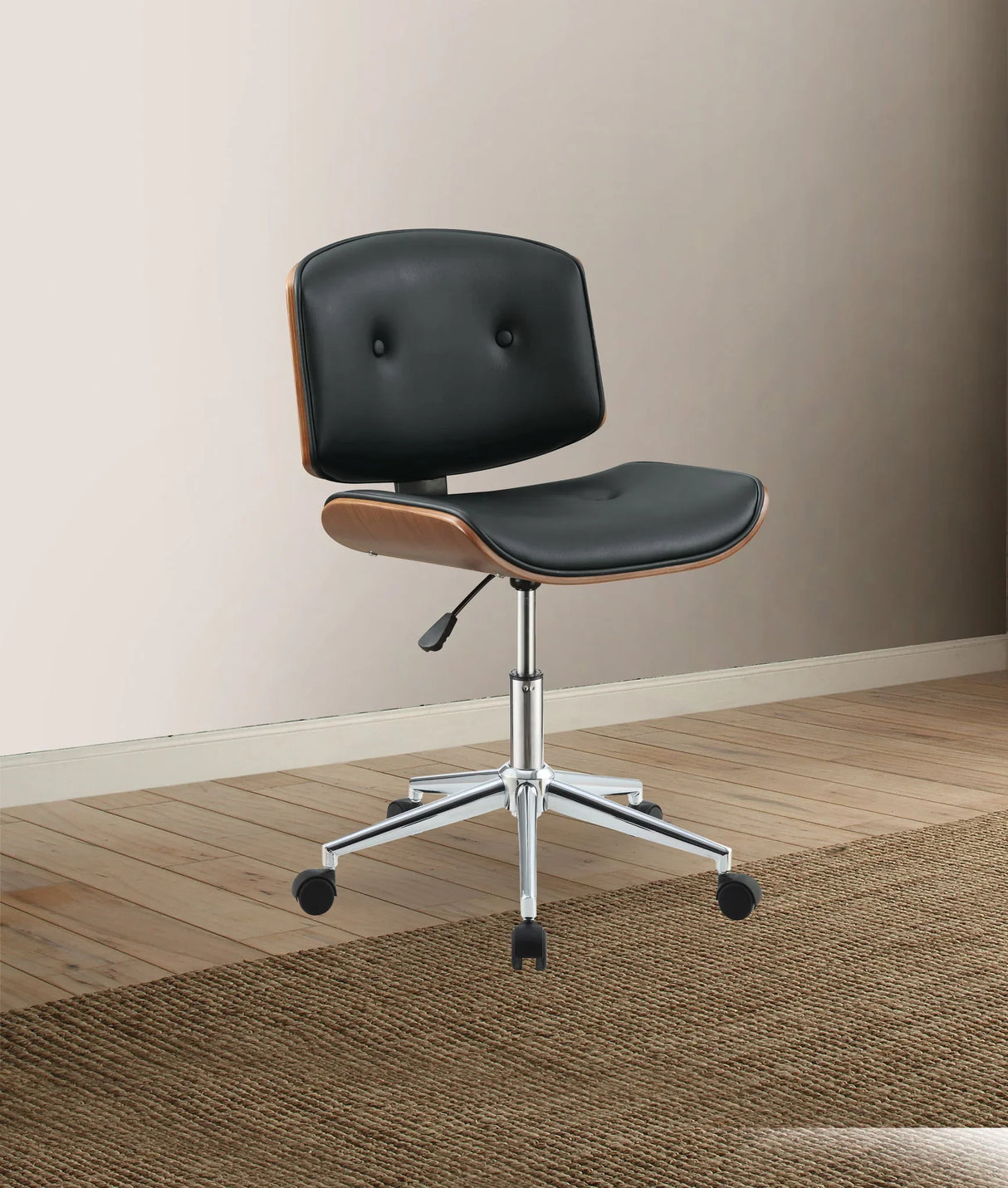 Camila - Synthetic Leather Office Chair - Black - Furniture Home Direct