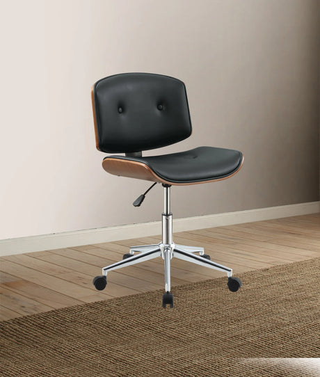 Camila - Synthetic Leather Office Chair - Black - Furniture Home Direct