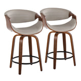 Symphony - Mid Century Modern Fixed Height Counter Stool With Swivel With Round Footrest (Set of 2) - Furniture Home Direct