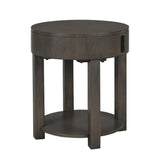 Jonah - MDF End Table With USB Ports - Light Brown - Furniture Home Direct
