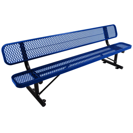 6' Outdoor Steel Bench With Backrest - Furniture Home Direct