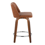 Toriano - Mid Century Modern Fixed Height Counter Stool With Swivel With Round Footrest (Set of 2) - Furniture Home Direct