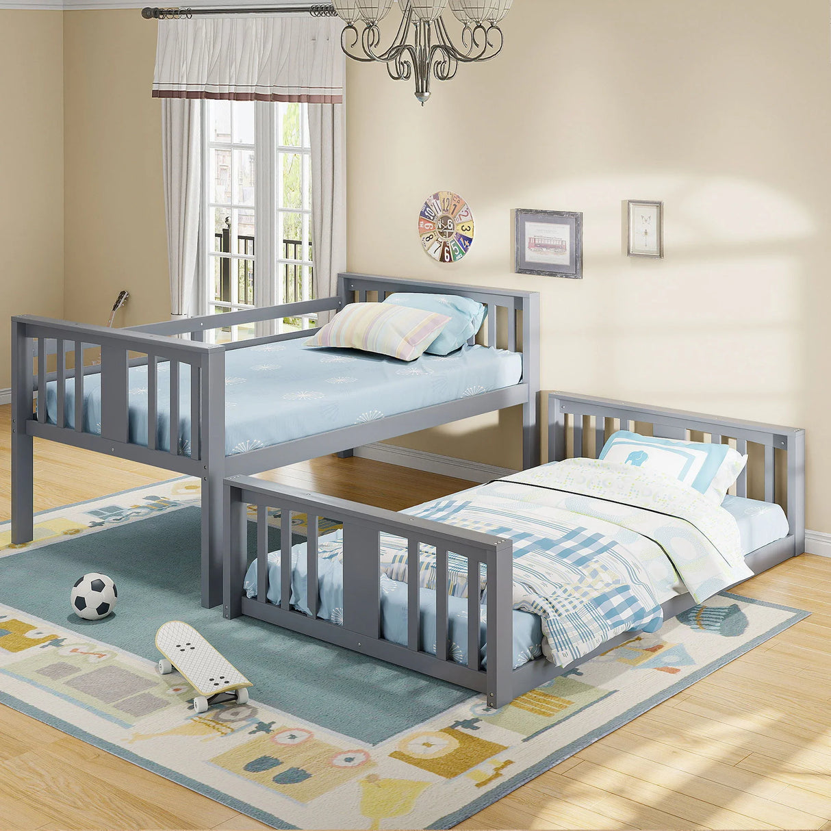 Solid Construction Bunk Bed & Ladder - Furniture Home Direct