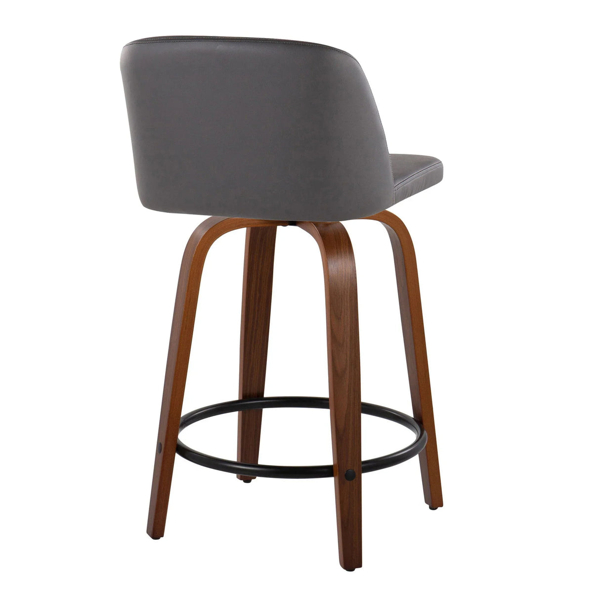 Toriano - Mid Century Modern, Fixed Height Counter Stool & Swivel And Round Footrest (Set of 2) - Furniture Home Direct