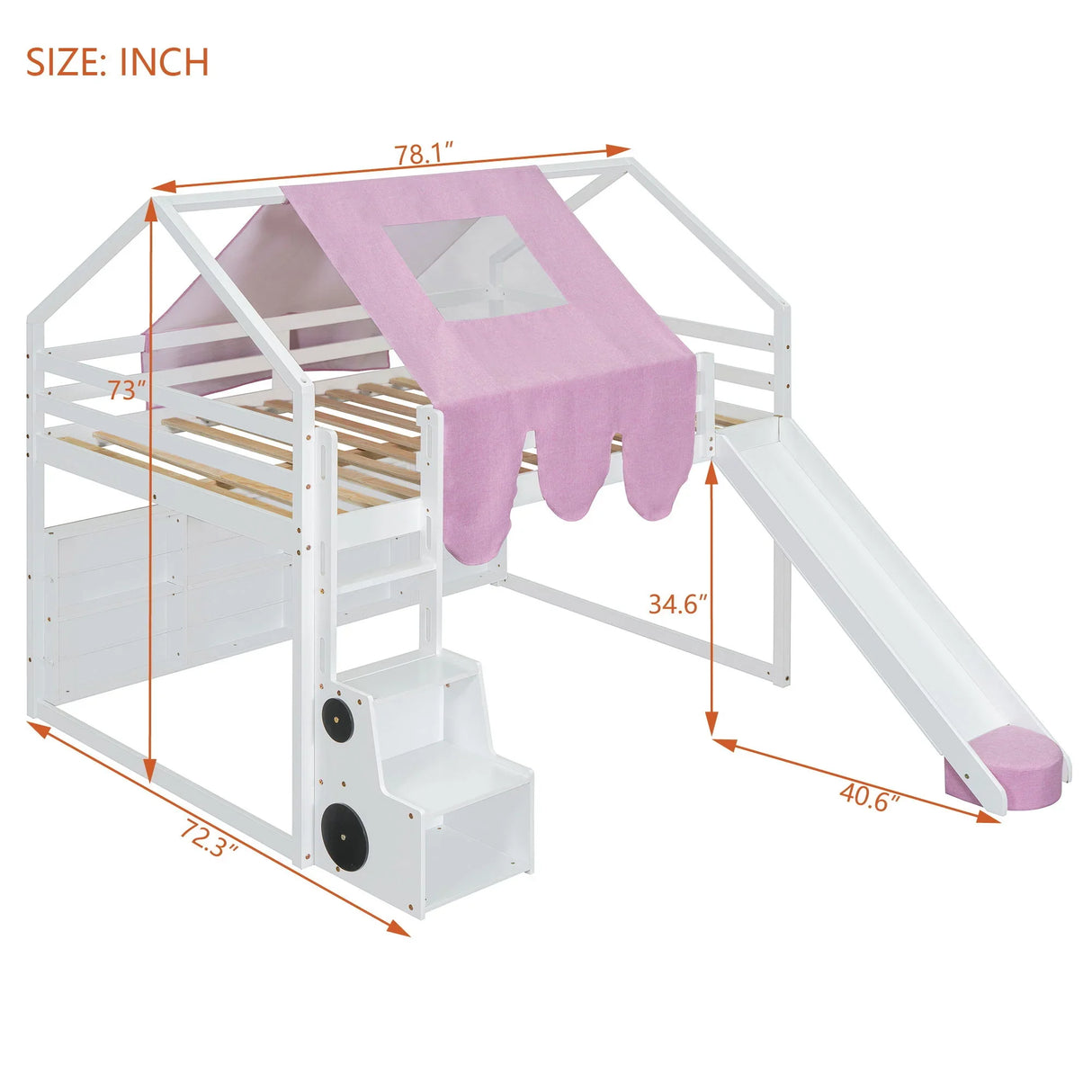 Loft Bed With House Shaped Frame And Tent - Furniture Home Direct
