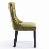 Nikki - Modern, High-End Tufted Solid Wood Contemporary Velvet Upholstered Dining Chair With Wood Legs Nailhead Trim (Set of 2) - Furniture Home Direct