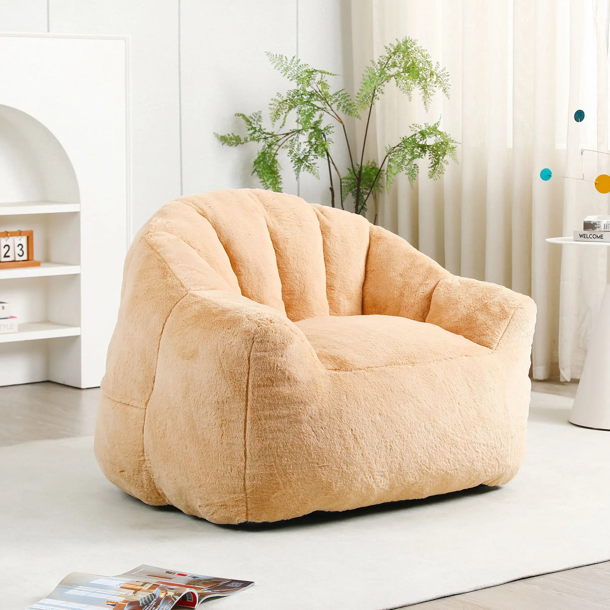 Beanbag Chair, Beanbag Sofa Chair With Armrests Stuffed High Density Foam - Furniture Home Direct