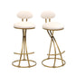 Bar Stools Upholstered Counter Height Barstools For Kitchen Island Modern PU Leather Dining Chairs With Footrest (Set of 2) - Furniture Home Direct