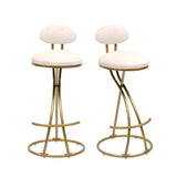 Bar Stools Upholstered Counter Height Barstools For Kitchen Island Modern PU Leather Dining Chairs With Footrest (Set of 2) - Furniture Home Direct