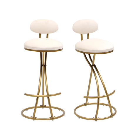 Bar Stools Upholstered Counter Height Barstools For Kitchen Island Modern PU Leather Dining Chairs With Footrest (Set of 2) - Furniture Home Direct