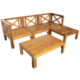 Outdoor 5-Piece Sectional With Cushions and Coffee Table - Furniture Home Direct