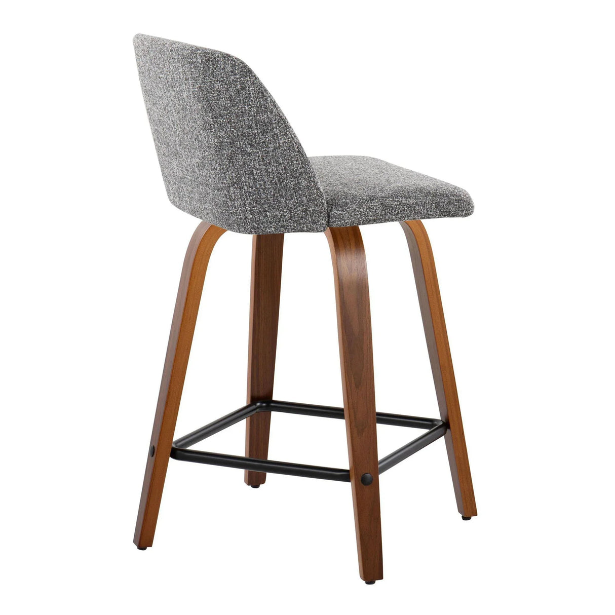 Toriano - Mid Century Modern Fixed Height Counter Stool With Swivel With Square Footrest (Set of 2) - Furniture Home Direct