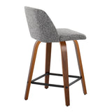 Toriano - Mid Century Modern Fixed Height Counter Stool With Swivel With Square Footrest (Set of 2) - Furniture Home Direct