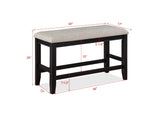 Dining Set Square Plank Top Table Chairs Light Gray - Furniture Home Direct