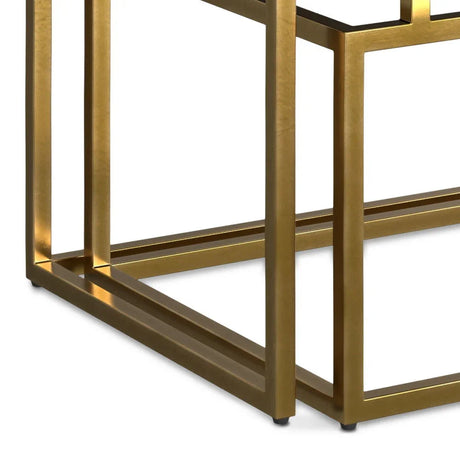 Macy - 2 Pieces Nesting Table - Black / Gold - Furniture Home Direct
