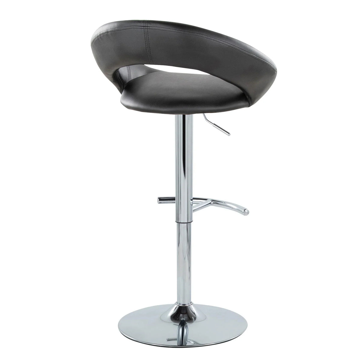 Posh - Contemporary Adjustable Barstool With Swivel With Rounded T Footrest (Set of 2) - Furniture Home Direct