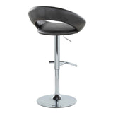 Posh - Contemporary Adjustable Barstool With Swivel With Rounded T Footrest (Set of 2) - Furniture Home Direct