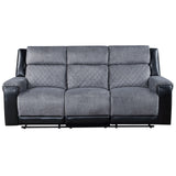 Reclining Sofa Two-Tone Upholstery Premium Gray and Black - Furniture Home Direct