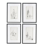 Architecture Wall Art Prints, Home Decor Art For Living Room Dining Room Entryway (Set of 4) - White / Black - Furniture Home Direct