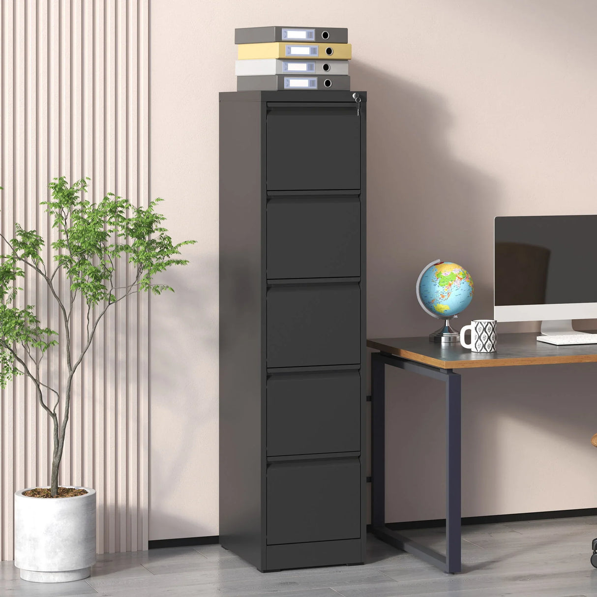 Steel Drawer Vertical File Cabinet With Lock For A4 Legal / Letter Size - Furniture Home Direct