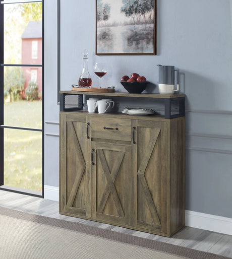 Abiram - Rustic Server - Oak - Furniture Home Direct